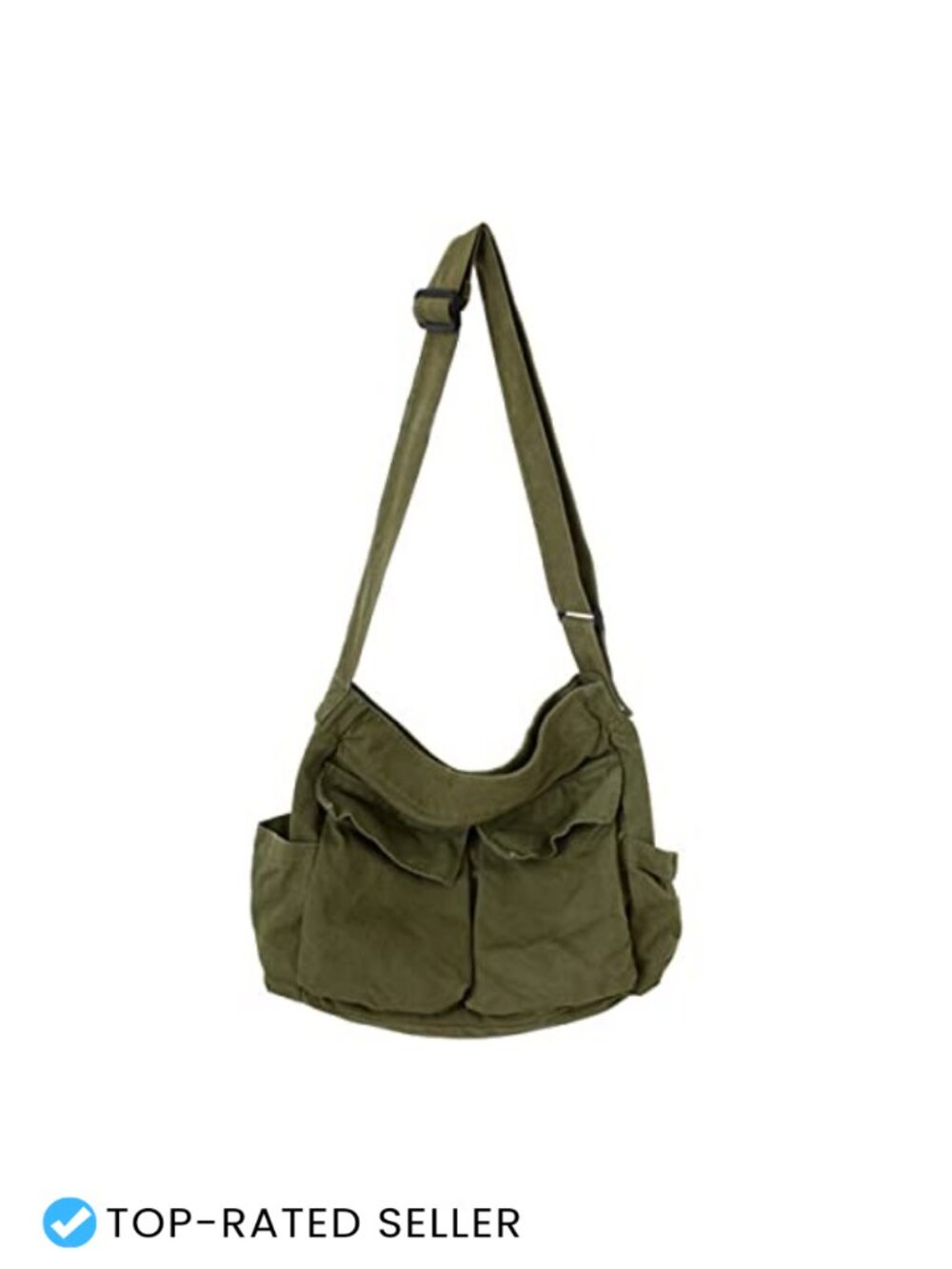 Canvas Messenger Bag Laptop Crossbody Bag Adjustable Strap School Work Casual